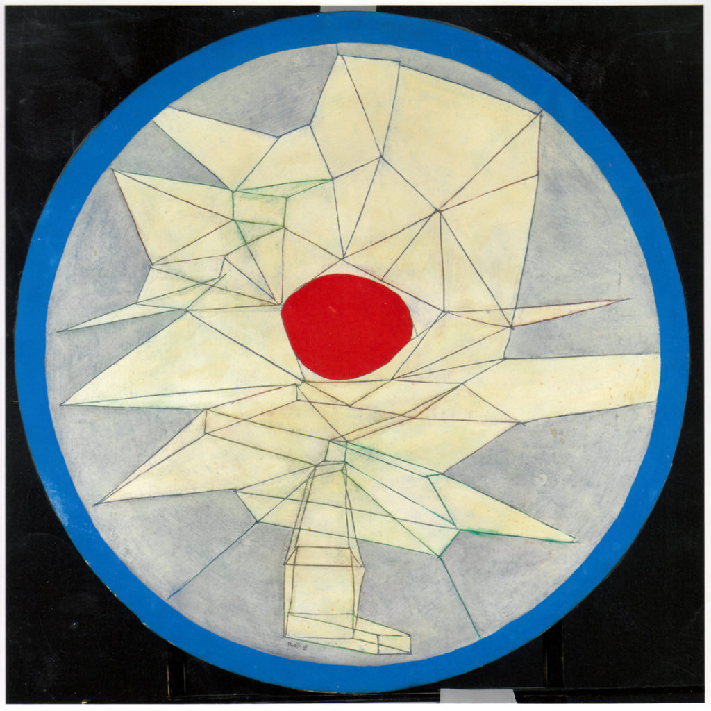 Omaggio a Eliogabalo 1969 - olio e sabbia su tela diametro cm 100